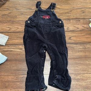 Navy blue corduroy overalls